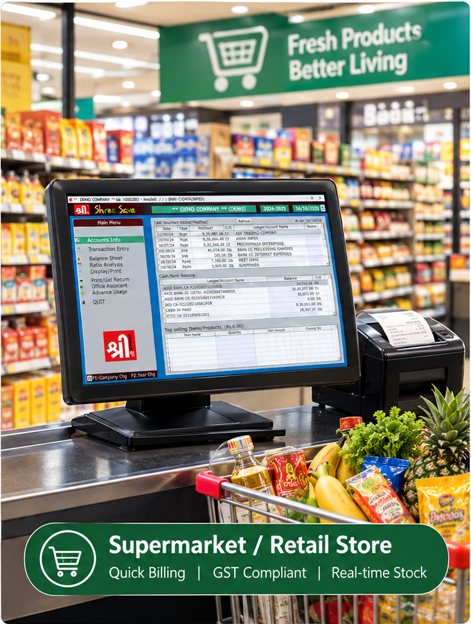 Barcode billing for supermarkets and shopping malls